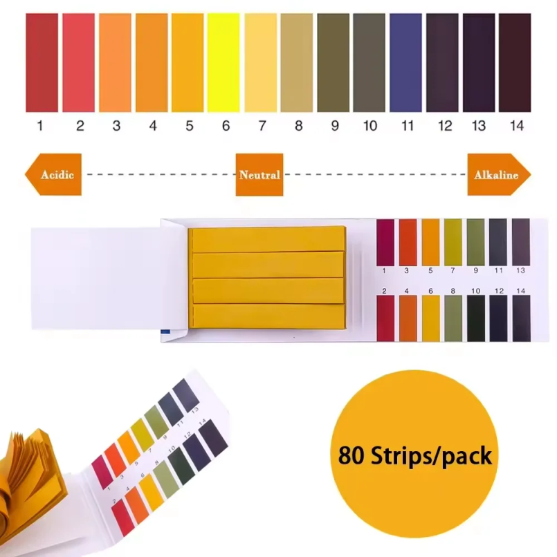 Water Testing Kit - 80 тест-полосок/упаковка для определения pH, полный
